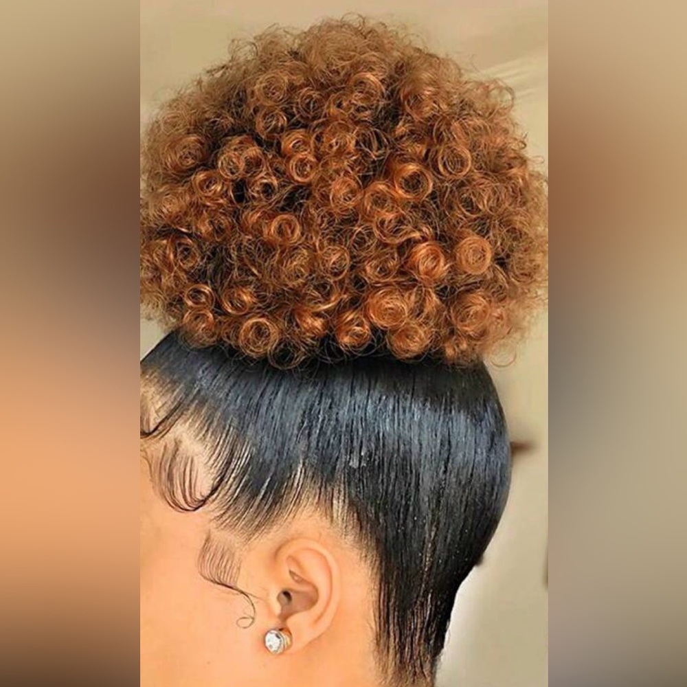 ✨NEW Curly High Puff Afro Ponytail - Brown and Black 1b/30